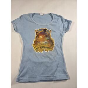 Vintage 80s California T Shirt Light Blue Womens Medium